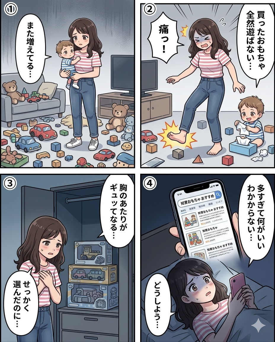 おもちゃの山とミホの涙01